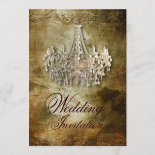 Convite candelabro rústico steampunk vintage casamento