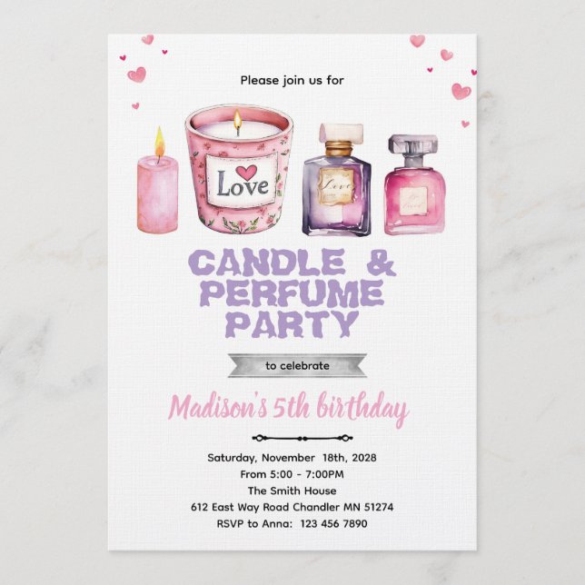 Convite Candle and Perfume party invitation (Frente)