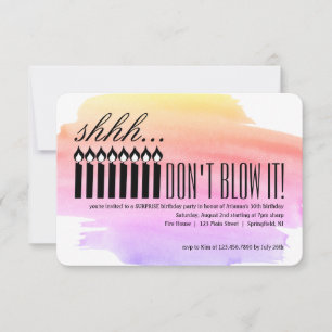 Convite Candle Surprise Shhh... NÃO SOME!Aniversário