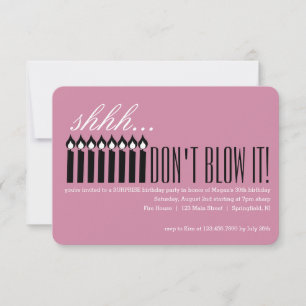 Convite Candle Surprise Shhh... NÃO VÁ!