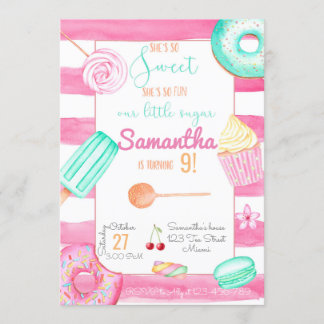 Convite Candy Birthday Invitation, Sweets Invite