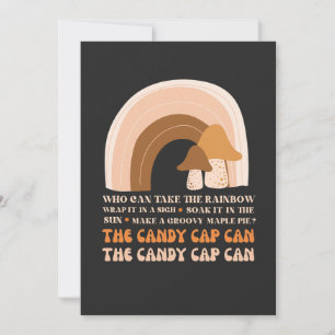 Convite Candy Boné Can Song with Rainbow and Mushroom T-S