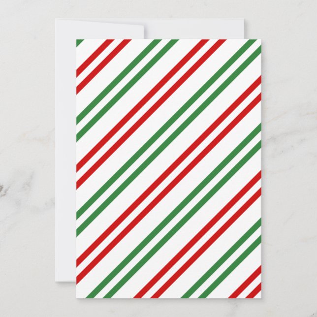 Convite Candy Cane Christmas Strips Red Green (Frente)