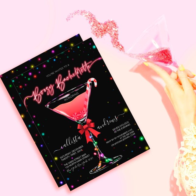 Convite Candy Cane Martini Boozy Bachelorette (Criador carregado)