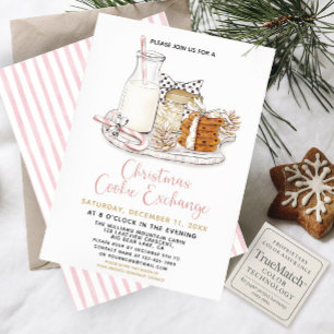 Convite Candy Cane Milk & Cookies Festa de Câmbio