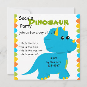Convite Candy Colors Dino