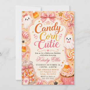 Convite Candy Corn Fofo Aniversário de Halloween