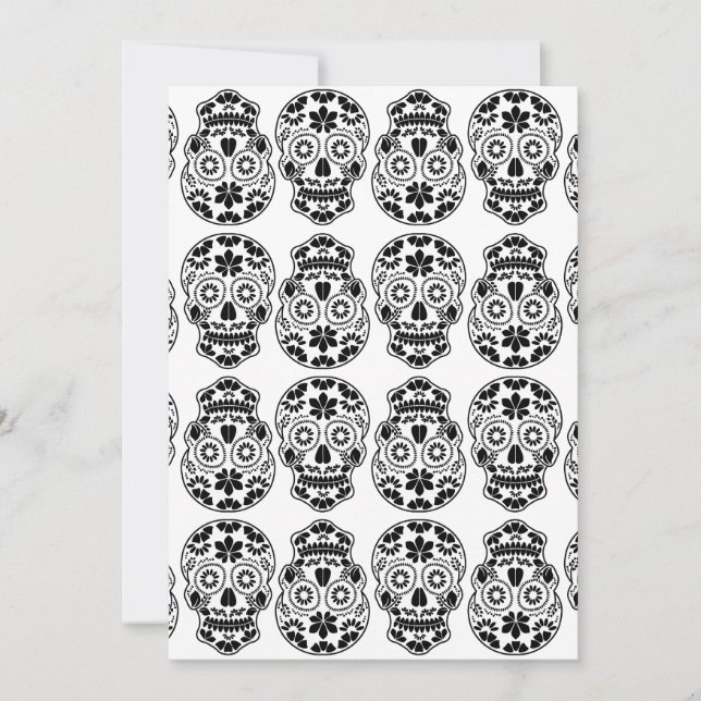 Convite Candy de crânio Calavera açúcar floral mexicano ca (Frente)
