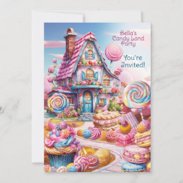 Convite Candy Land Birthday - Whimsical