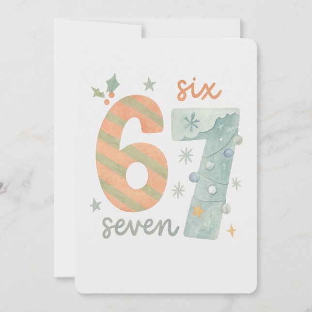 Convite Candy Stripe & Snowflake 67 – Handmade Holiday Num (Frente)