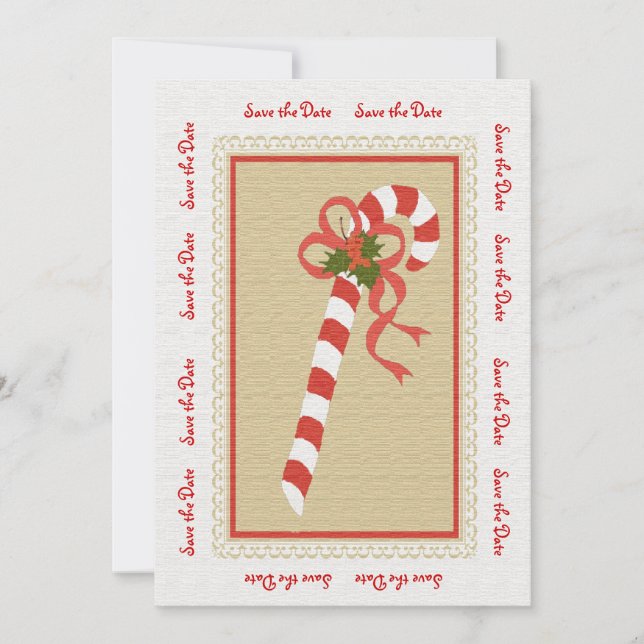 Convite Candycane salva a data de convite/anúncio (Frente)