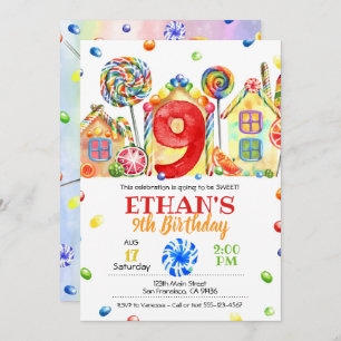 Convite Candyland Candy para o Tema Candy - 9