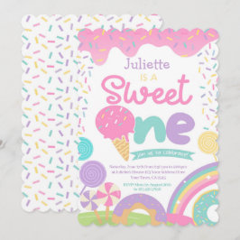 Convite Candyland e primeiro aniversario Sorvete