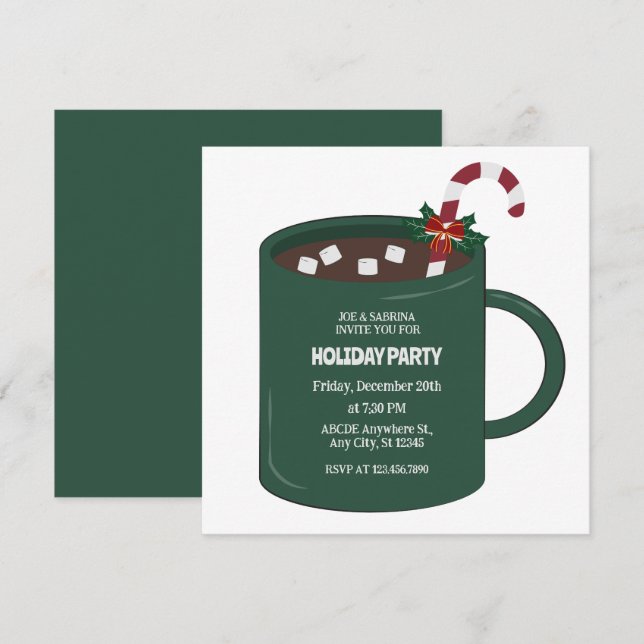 Convite Caneca de chocolate quente (Frente/Verso)