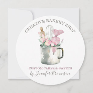 Convite Caneca de confeiteiro de pastelaria Boho chic flor