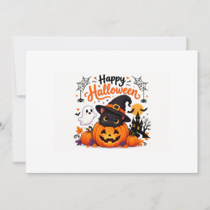 Convite Caneca de Viagem Feliz Halloween Gatinho Fofo - Br