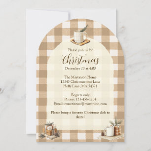Convite Canecas Rústicas Presentes Natal Arco Gingham Marr
