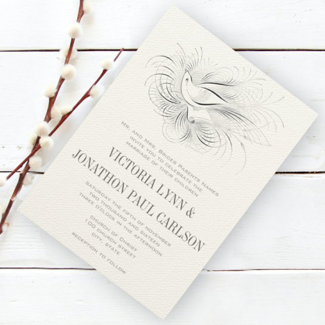 Convite Caneta Flourish Vintage Love Invitation (Criador carregado)