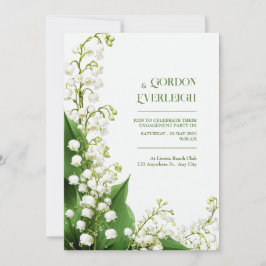 Convite Canto de Casamento Crisp White Botânico Lily Valle