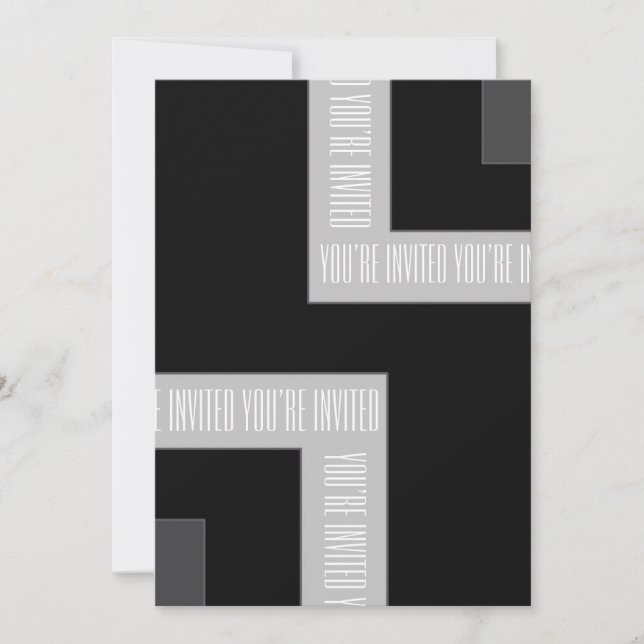 Convite Canto de cores preto/Cinza "Você é convidado" (MB) (Frente)