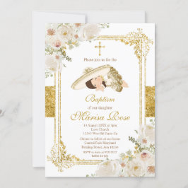 Convite Cantora de Batismo da Garota Dourada Mexicana