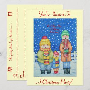 Convite cantores engraçados da cena da neve design de Nat