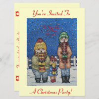 cantores engraçados da cena da neve, Natal