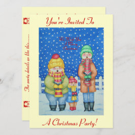 Convite cantores engraçados no natal da neve