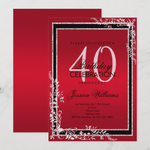 Convite Cantos Decortivos Ruby & Black Birthday