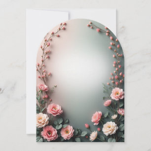 Convite Cantos Florais em Aquarela Suave Botânica Elegan