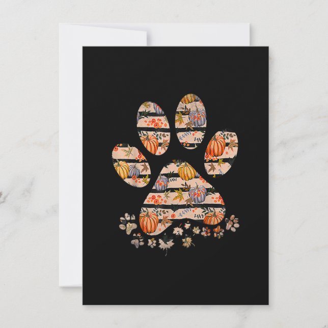 Convite Cão Cachorro Pumpkin Cai outono Dia de Ação de Gra (Frente)