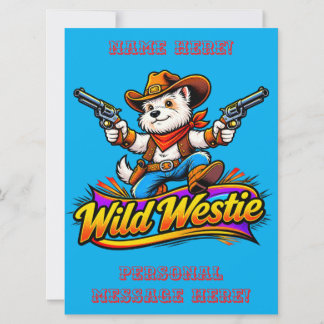 Convite Cão Cowboy Westie Selvagem