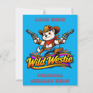 Convite Cão Cowboy Westie Selvagem