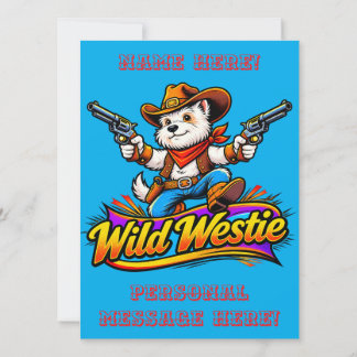 Convite Cão Cowboy Westie Selvagem