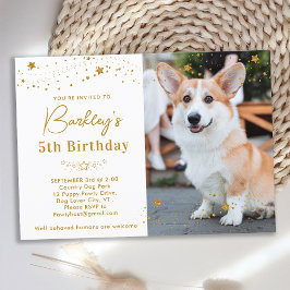 Convite Cão de Fotos Personalizado de Pet de Aniversário d