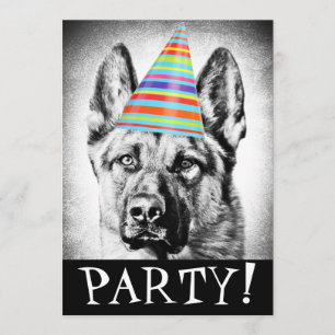 Convite Cão de german shepherd