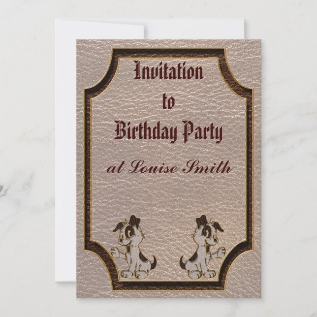 Convite Cão De Pele Suave (Frente)