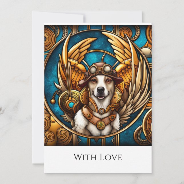 Convite Cão-galo com asas (Frente)