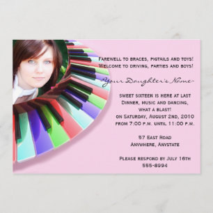 Convite Caos do teclado com sua foto