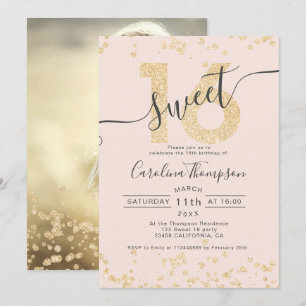Convite Cãozinho dourado confetti blush Foto 16 doce