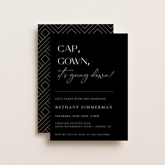 Convite Cap Gown É a Hora da Festa de Graduação (Criador carregado)
