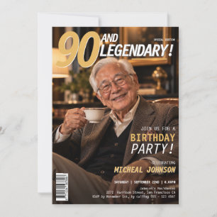 Convite Capa da Revista 90 e Homens Lendários Aniversário