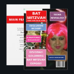 Convite Capa da Revista da Bat Mitzvah<br><div class="desc">Convite de festa de bat mitzvah temático de revista legal personalizável para os detalhes do seu evento.</div>