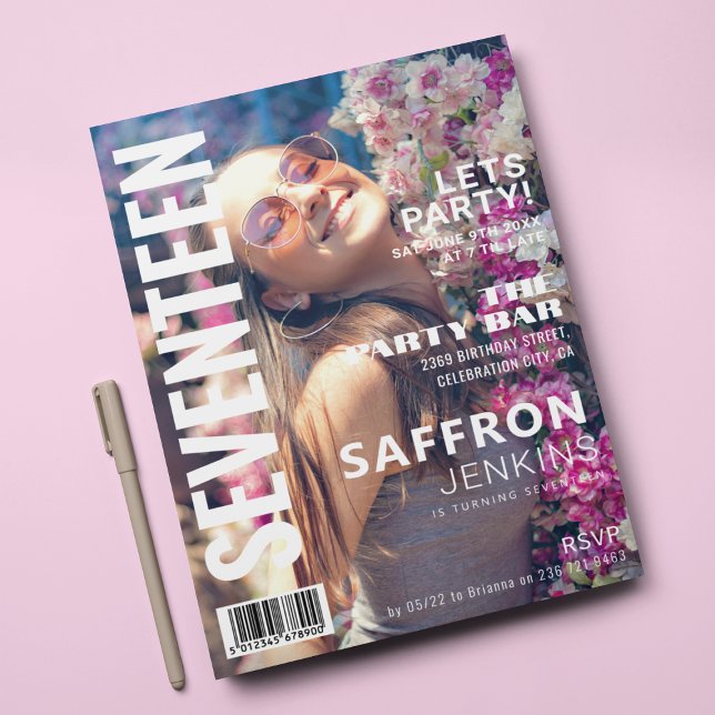 Convite Capa da Revista Divertida | Festa de Aniversário (Criador carregado)