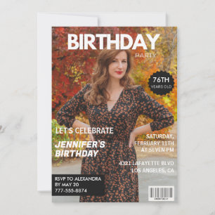Convite Capa da Revista Foto para o seu 76º aniversário