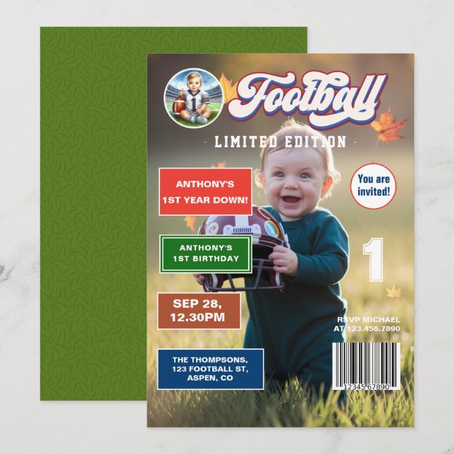 Convite Capa da Revista Futebol Primeiro Ano Down Aniversá (Frente/Verso)