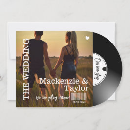 Convite Capa de Foto de Disco de Vinil Retrô para Casament