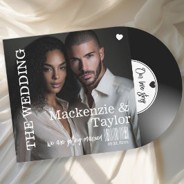 Convite Capa de Foto de Disco de Vinil Retrô para Casament