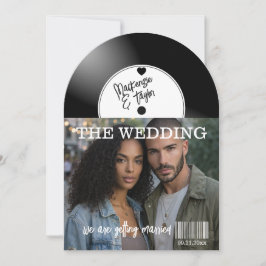 Convite Capa de Foto de Disco de Vinil Retrô para Casament