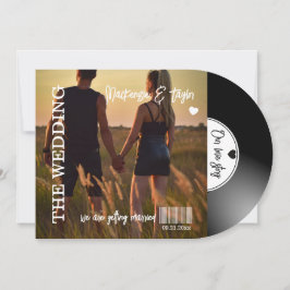 Convite Capa de Foto de Disco de Vinil Retrô para Casament